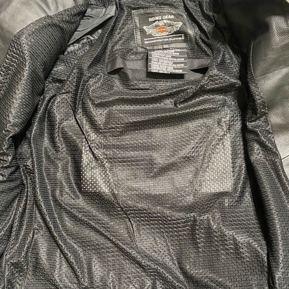 Men's H.D BlOUSON CUIR Motorcycle Skull Reflective Leather Jacket - Picture 5 of 5